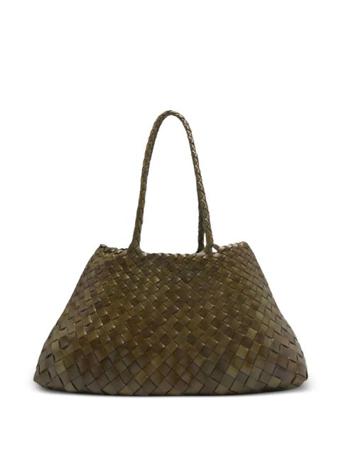DRAGON DIFFUSION large Santa Croce woven-design shoulder bag - Green - zdjęcie produktu nr 2
