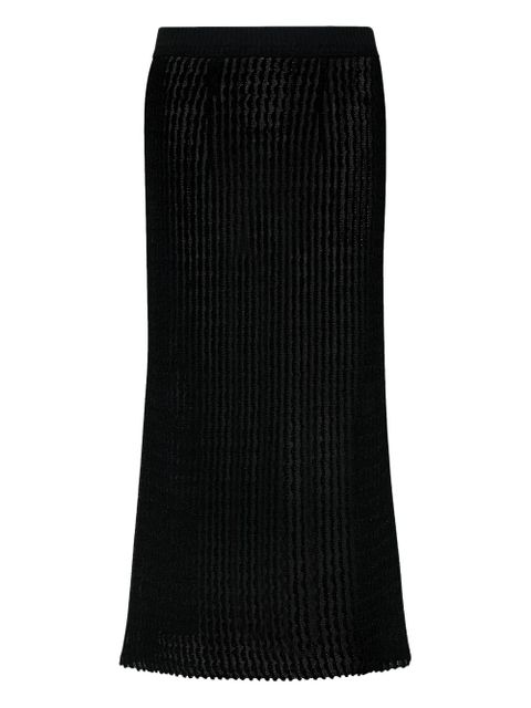 Maison Margiela ribbed-knit midi skirt - Black