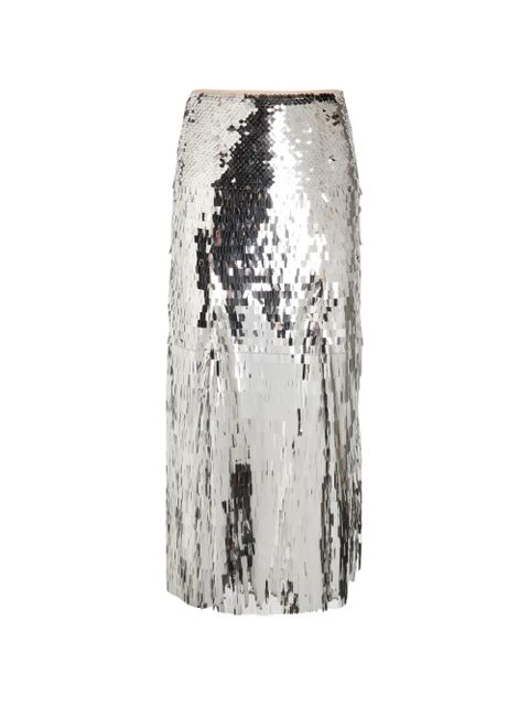 Self-Portrait sequin embellished midi skirt - Silver - zdjęcie produktu nr 1