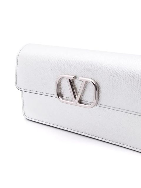 Valentino Garavani VLogo Signature metallic wallet-on-chain - Silver