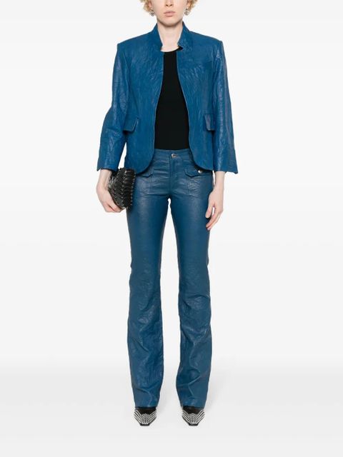 Zadig&Voltaire Verys crinkled leather blazer - Blue