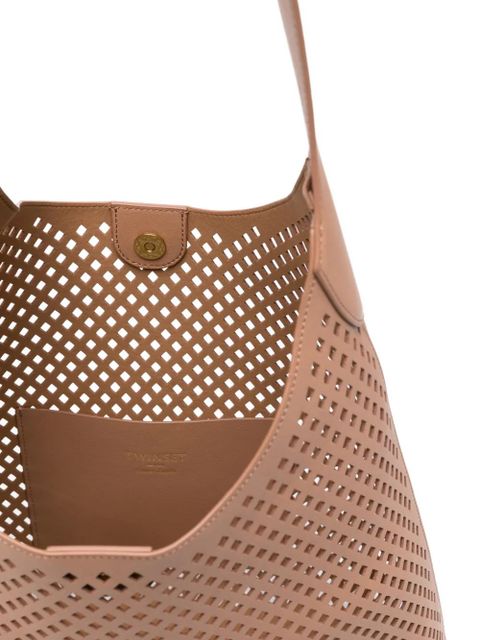 TWINSET perforated shoulder bag - Brown