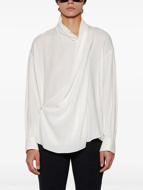 The Row Darnelle draped silk blouse - White