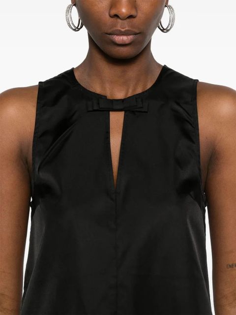 GANNI bow-detail mini dress - Black