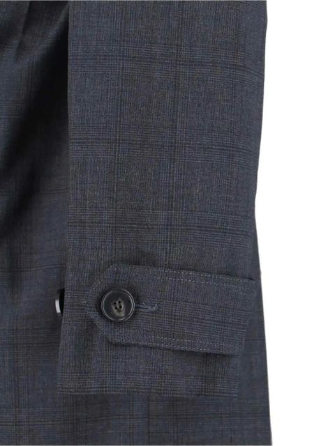 The Frankie Shop Bleecker double-breasted plaid trench coat - Grey