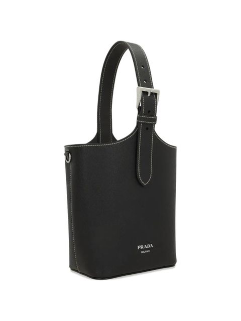 Prada logo-embossed bucket bag - Black