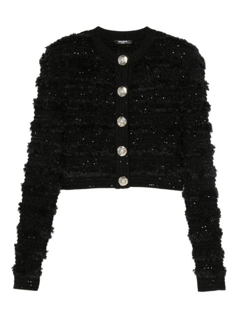 Balmain sequin-embellished cardigan - Black - zdjęcie produktu nr 1