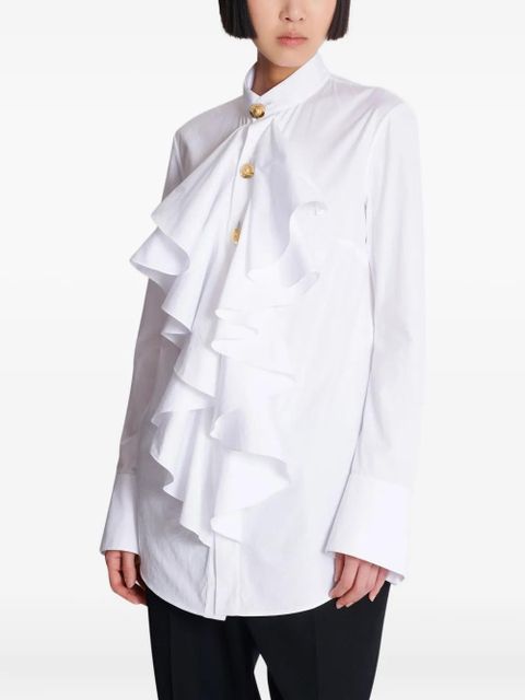Balmain ruffled poplin shirt - White