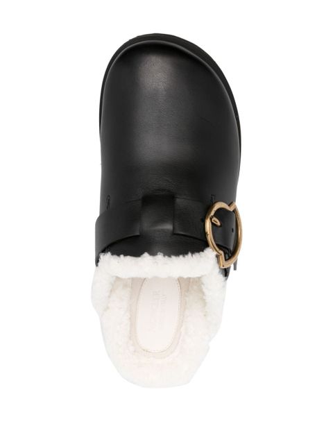 Moncler Bell leather mules - Black