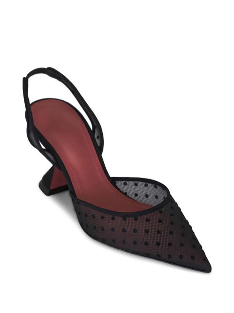 Amina Muaddi Holli mesh slingback sandals - Black - zdjęcie produktu nr 2