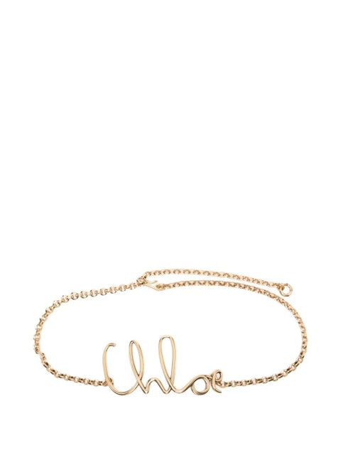 Chloé logo-plaque chain belt - Gold - zdjęcie produktu nr 1