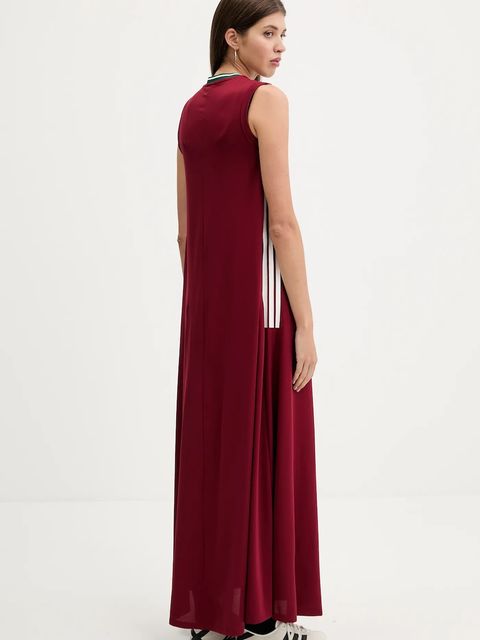 adidas sukienka House of Tiro kolor bordowy maxi prosta JX5160