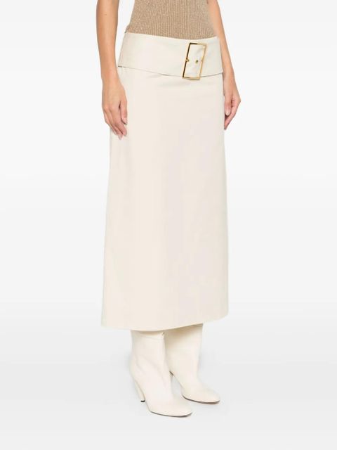 Rowen Rose buckle midi skirt - Neutrals