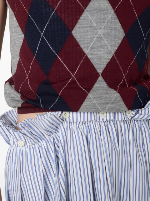 Miu Miu argyle intarsia-knit sweater - Red