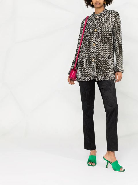 Valentino Garavani tweed sequin embellished jacket - Black