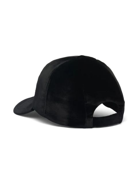 Prada triangle-logo velvet baseball cap - Black