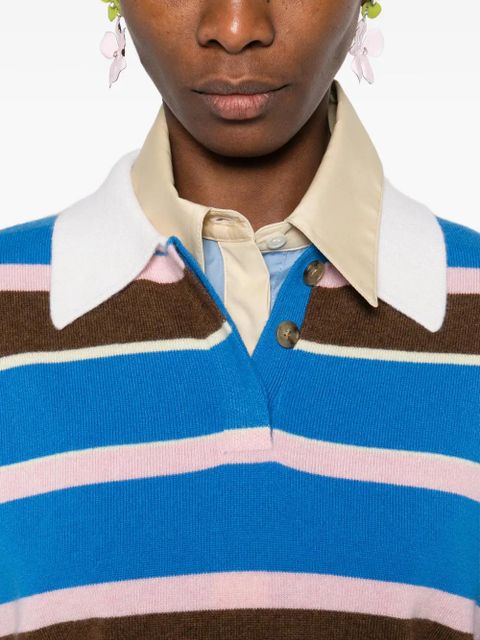 Guest In Residence striped polo top - Blue
