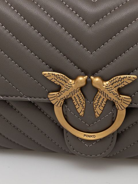 Pinko torebka skórzana kolor szary 100044 A0GK