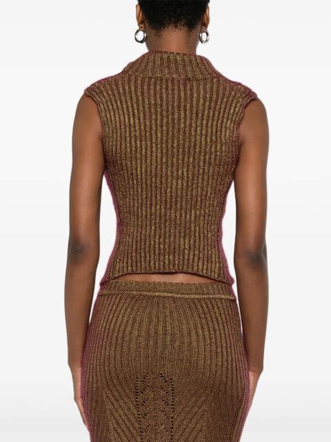 Vivienne Westwood Mary Corset high-neck cut-out top - Gold