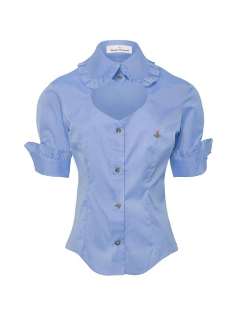 Vivienne Westwood ruffled cut-out shirt - Blue - zdjęcie produktu nr 1