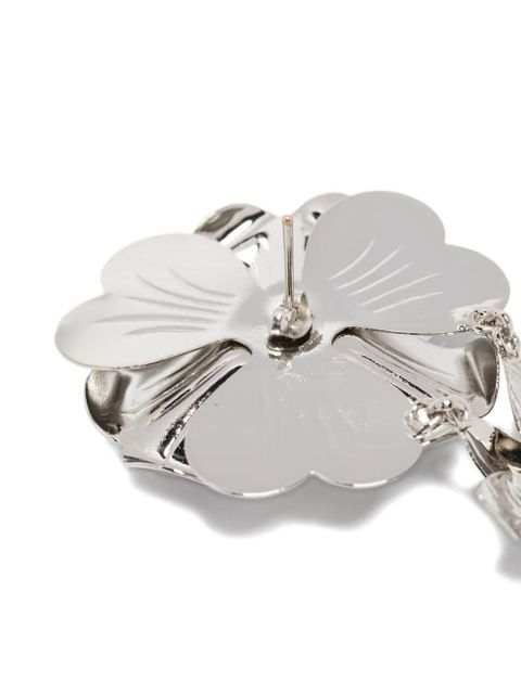 Blumarine flower-embellished drop earrings - Silver