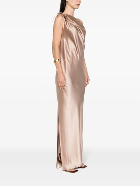 Max Mara one-shoulder silk dress - Neutrals