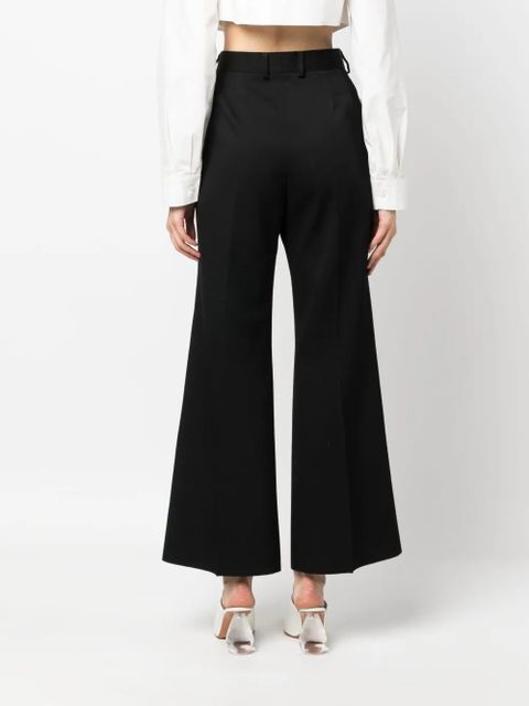 Lanvin flared cropped wool trousers - Black