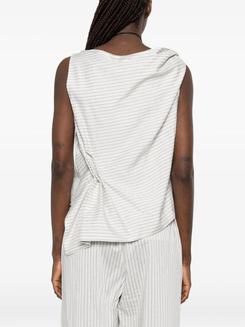 Róhe draped striped blouse - White