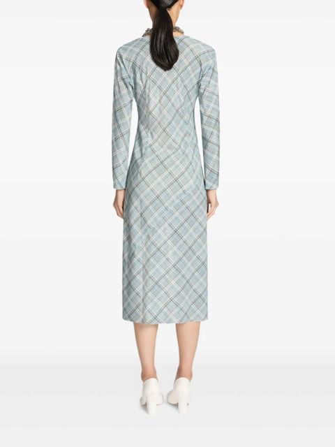 DRIES VAN NOTEN plaid midi dress - Green