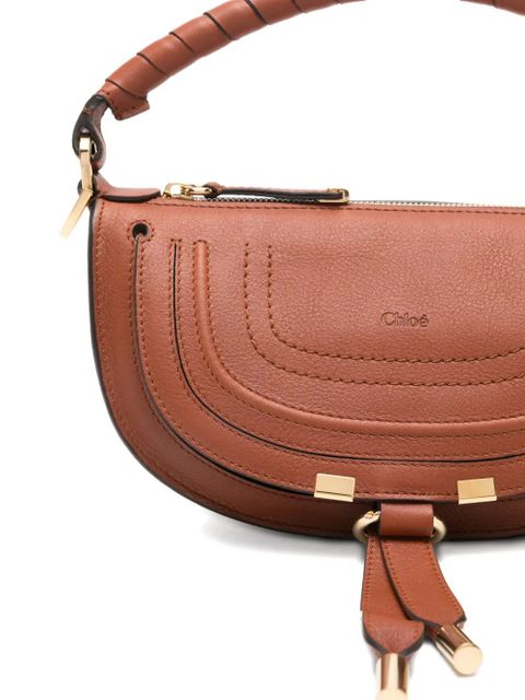Chloé mini Marcie twisted-handle leather shoulder bag - Brown