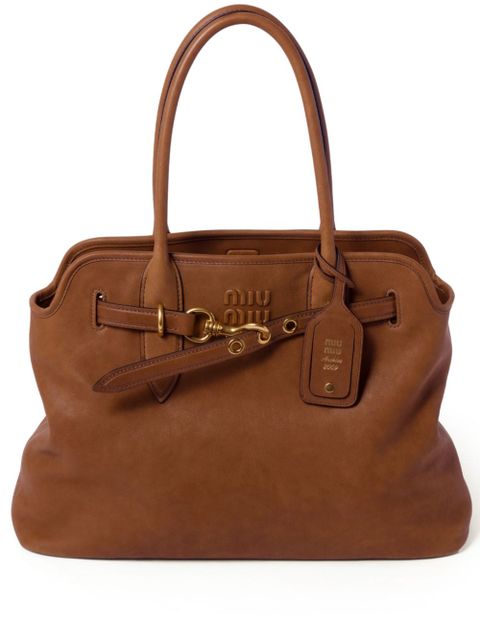 Miu Miu Aventure nappa leather bag - Brown - zdjęcie produktu nr 1