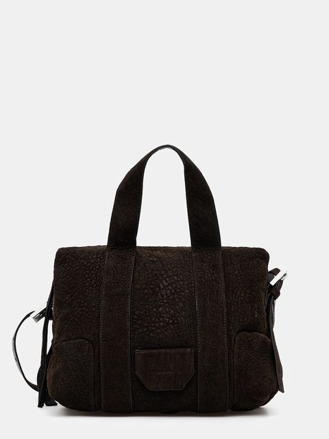 AllSaints torebka skórzana kolor brązowy W615XD - zdjęcie produktu nr 1