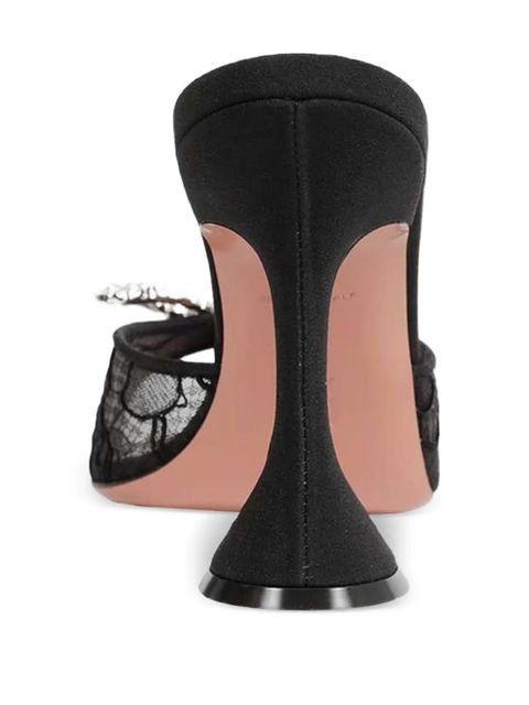 Amina Muaddi Rosie crystal-embellished lace sandals - White