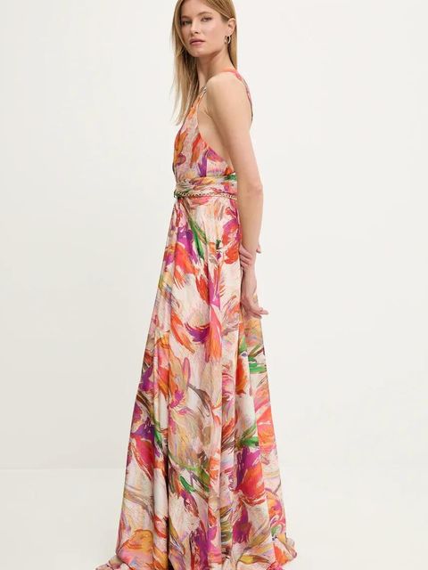 Answear.LAB sukienka kolor pomarańczowy maxi rozkloszowana - zdjęcie produktu nr 2