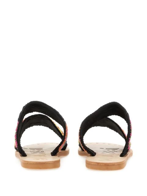 Manebi cotton crochet sandals - Black