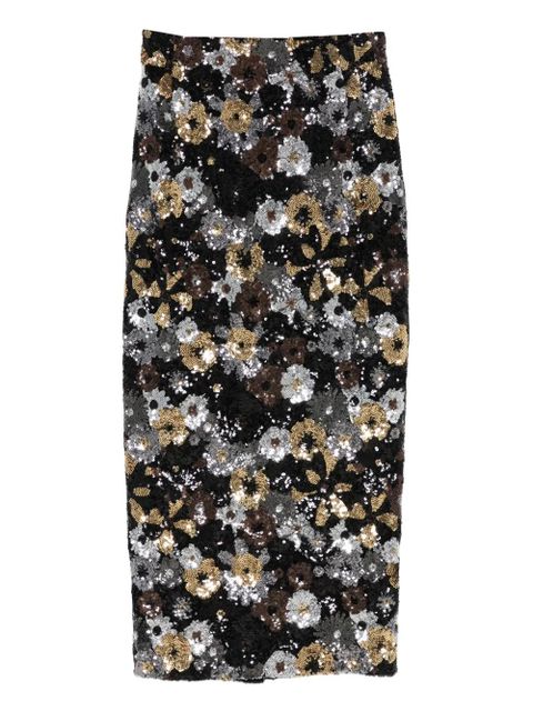 Max Mara floral-embellished midi skirt - Black - zdjęcie produktu nr 1