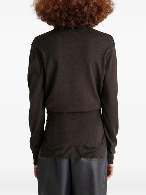 LEMAIRE asymmetric belted top - Brown - zdjęcie produktu nr 2