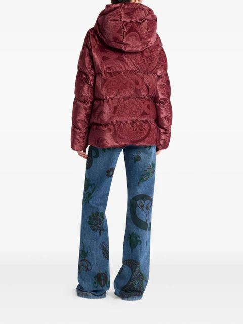 ETRO paisley-print velvet down jacket - Red - zdjęcie produktu nr 2