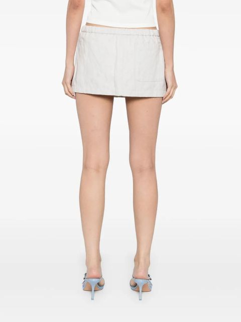 Christopher Esber crushed belted mini skirt - Neutrals