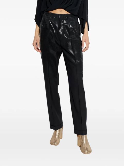 Maison Margiela glazed-effect trousers - Black