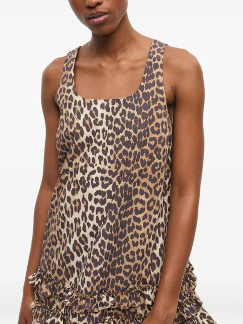 GANNI leopard-print dress - Neutrals