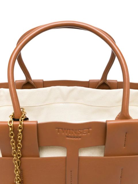 TWINSET chain-charm tote bag - Brown