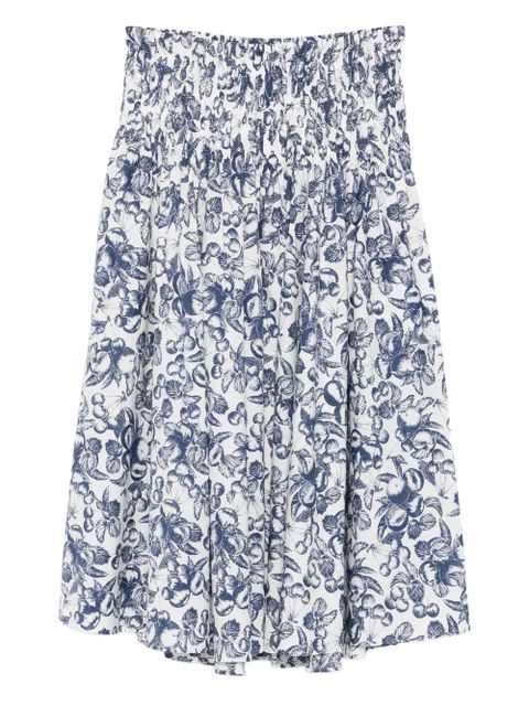 Maje fruit-print smocked midi skirt - White - zdjęcie produktu nr 1