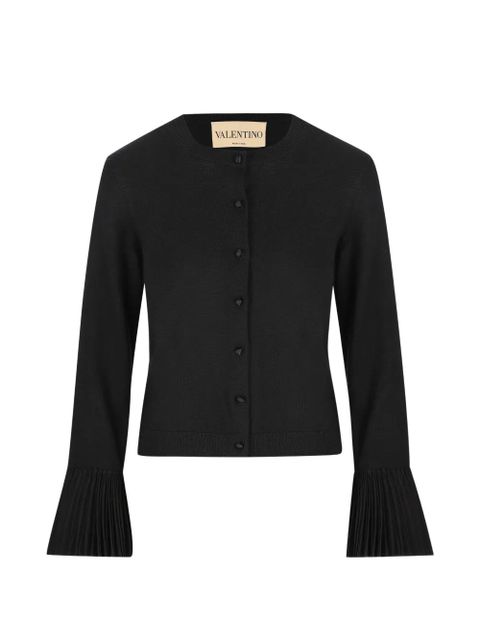 Valentino Garavani pleated-cuffs cardigan - Black - zdjęcie produktu nr 1