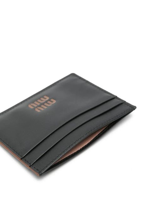 Miu Miu logo-debossed cardholder - Black