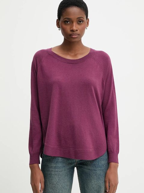 United Colors of Benetton sweter z dodatkiem wełny damski kolor fioletowy lekki 1Y6SD10EG - zdjęcie produktu nr 1