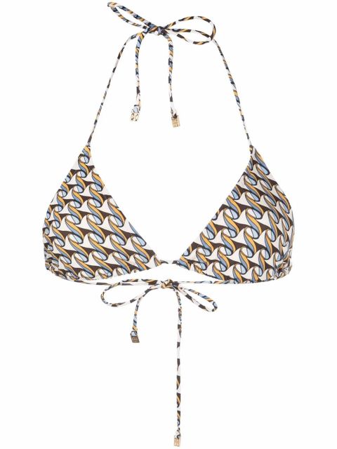 Tory Burch wave-print bikini top - Neutrals - zdjęcie produktu nr 1