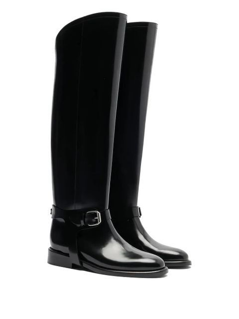 Casadei leather knee-high boots - Black - zdjęcie produktu nr 2