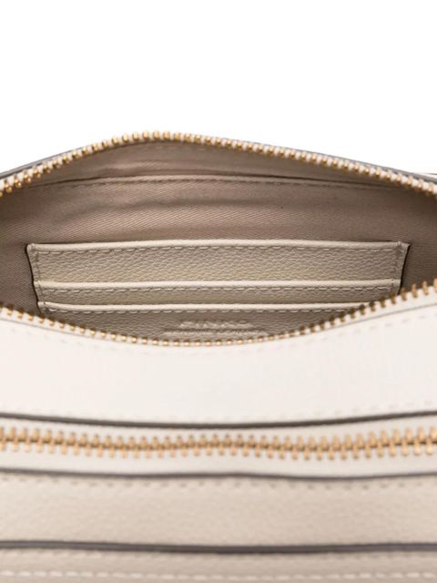 PINKO embossed-logo calf leather cross-body bag - Neutrals