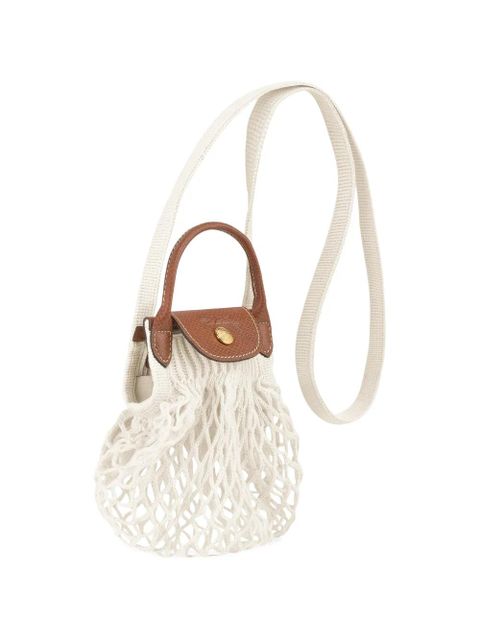 Longchamp Le Pliage Filet knitted mesh cross-body bag - Neutrals